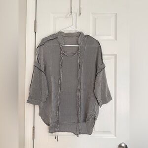 Black and White Striped Blouse